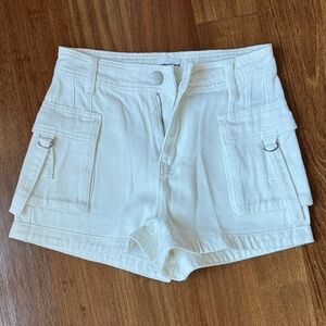 Superdown Cream Cargo Shorts